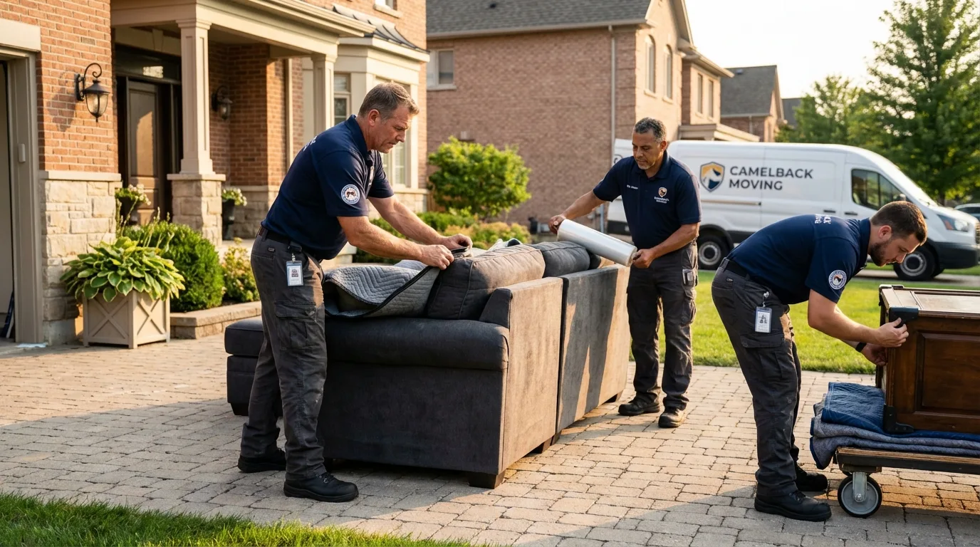 Large estate moving crew wrapping furniture in Balch Springs, TX